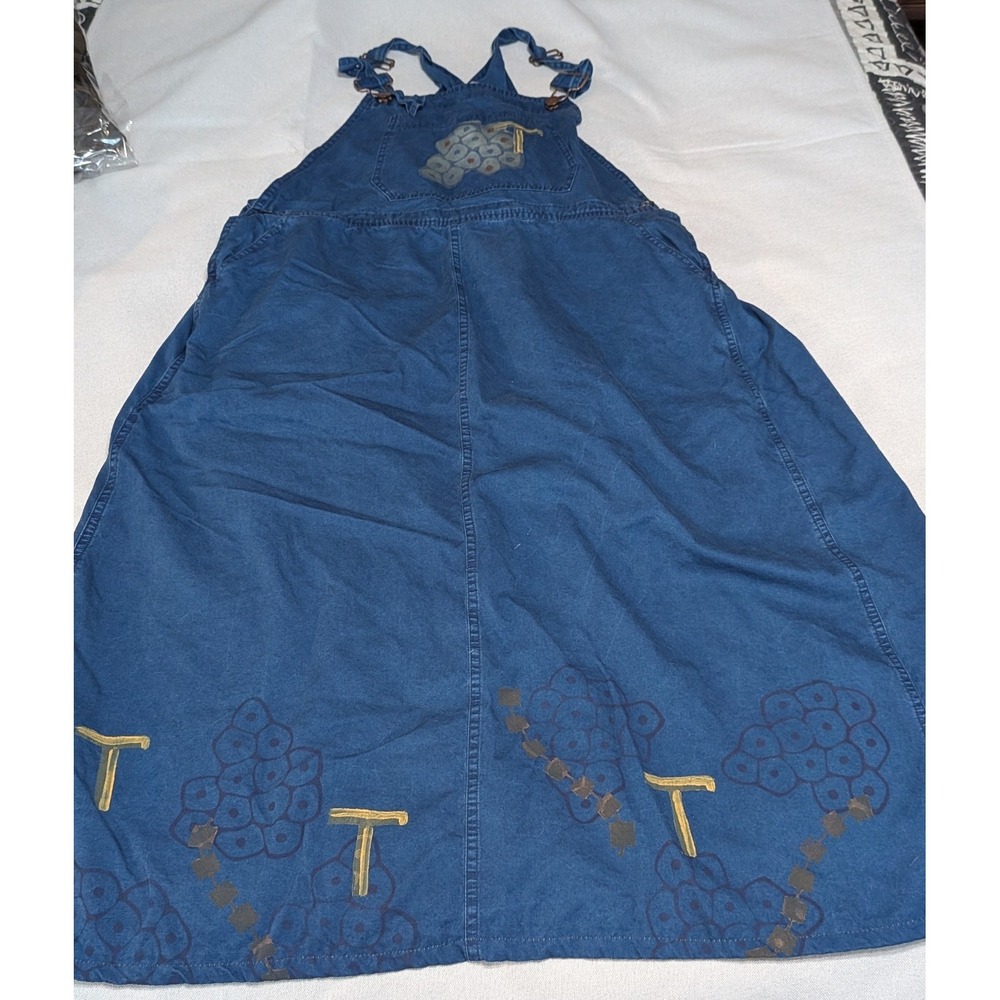 Blue Fish Clothing Jumper Dress Womens 1 Blue Excellent Hand Painted Lagenlook